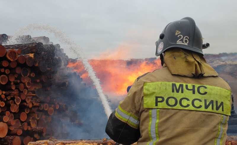 В Чите загорелись постройки и сухая растительность